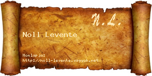 Noll Levente névjegykártya